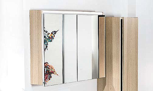 Зеркальный шкаф Armadi Art Vallessi дуб светлый фактурный 80 купить в интернет-магазине сантехники Sanbest