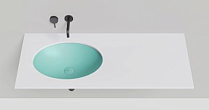 Раковина врезная снизу столешницы Salini MAREA 11 1802211MF 55 из искусственного камня S-Stone, матовая, цвет по RAL полностью купить в интернет-магазине Sanbest