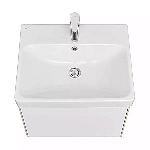 Тумба с раковиной Акватон Асти 55 белая глянцевая/ясень шимо для ванной в интернет-магазине Sanbest