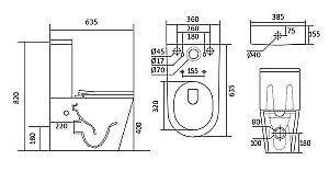 Унитаз-компакт Aquatek Либра New AQ1263N-00 белый, с крышкой микролифт, с бачком, безободковый купить в интернет-магазине Sanbest