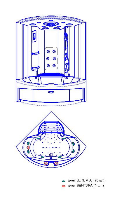 Душевой бокс Радомир Даниэла К2 140х140 1-04-6-0-5-0750 стекло прозрачное/профиль черный купить в интернет-магазине Sanbest