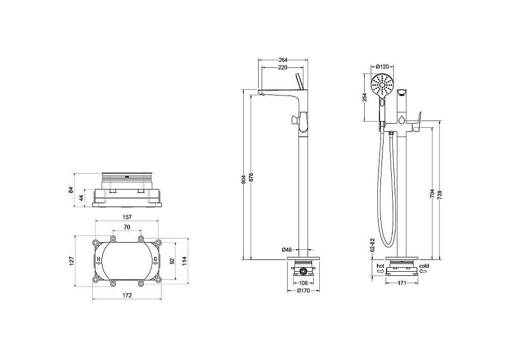 Смеситель для ванны Aquatek Бетта AQ1145CR хром купить в интернет-магазине сантехники Sanbest