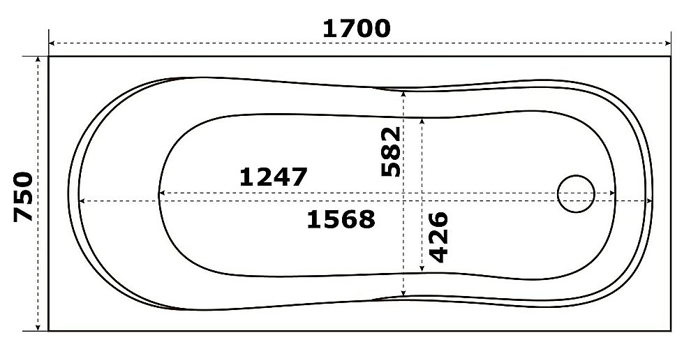 Ванна акриловая BAS Нормана-PRO 170х75 без каркаса купить в интернет-магазине Sanbest