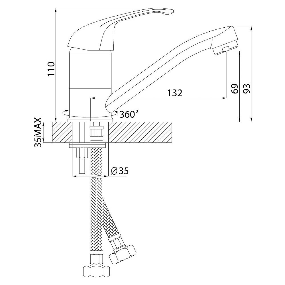 Смеситель для раковины Rossinka A35-22 купить в интернет-магазине сантехники Sanbest