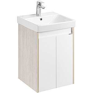 Тумба с раковиной Акватон Сканди Doors 45 белая/дуб верона для ванной в интернет-магазине Sanbest