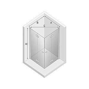 Душевой уголок NEW TRENDY NEW SOLEO 2D D-0149A/D-0152A 90x80 стекло прозрачное/профиль хром купить в интернет-магазине Sanbest