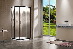 Душевой уголок Vincea GARDA VSS-1G900CHB 90x90 стекло шиншилла/профиль черный купить в интернет-магазине Sanbest