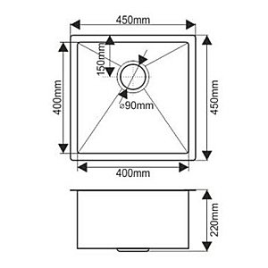 Мойка кухонная Melana ProfLine D4545HG золото купить в интернет-магазине сантехники Sanbest