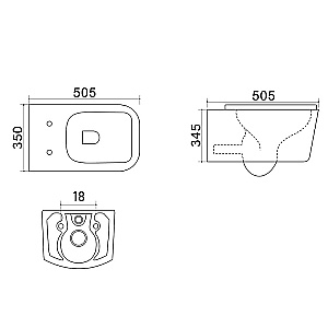 Унитаз подвесной Azario Nova AZ-2216 белый, безободковый, с крышкой микролифт купить в интернет-магазине Sanbest