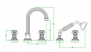 Смеситель для ванны Cezares OLIMP-BVD-03/24-O золото купить в интернет-магазине сантехники Sanbest