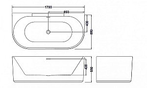 Ванна акриловая Esbano Aruba-SM ESVAARUBSM 170х80 белая купить в интернет-магазине Sanbest