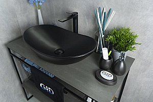 Раковина накладная Gid Lago 61 Bm9811 53337 черная матовая купить в интернет-магазине Sanbest