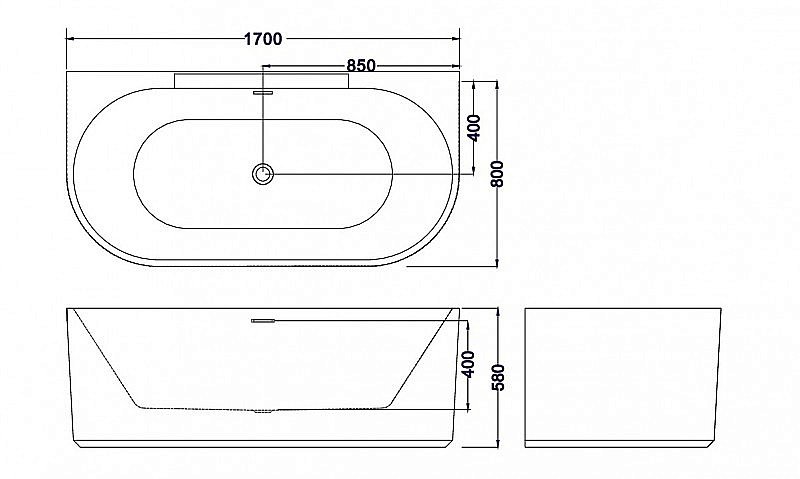Ванна акриловая Esbano Aruba-SM ESVAARUBSM 170х80 белая купить в интернет-магазине Sanbest