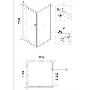 Душевой уголок Niagara Nova NG-83-11AB-A100B 110x100 купить в интернет-магазине Sanbest