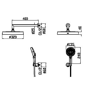 Душевая система Boheme Cell 427-G золото купить в интернет-магазине сантехники Sanbest