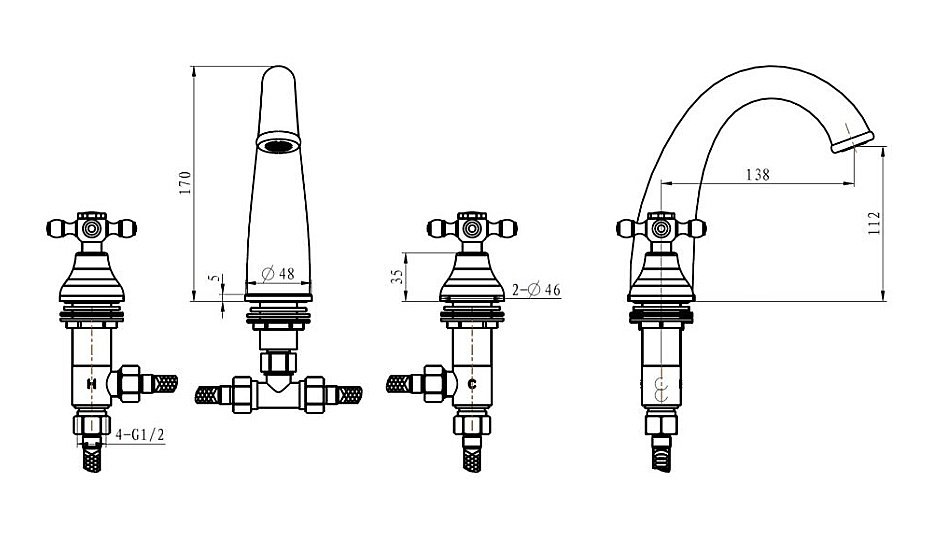Смеситель для раковины Boheme Cristal 277-CRST купить в интернет-магазине сантехники Sanbest