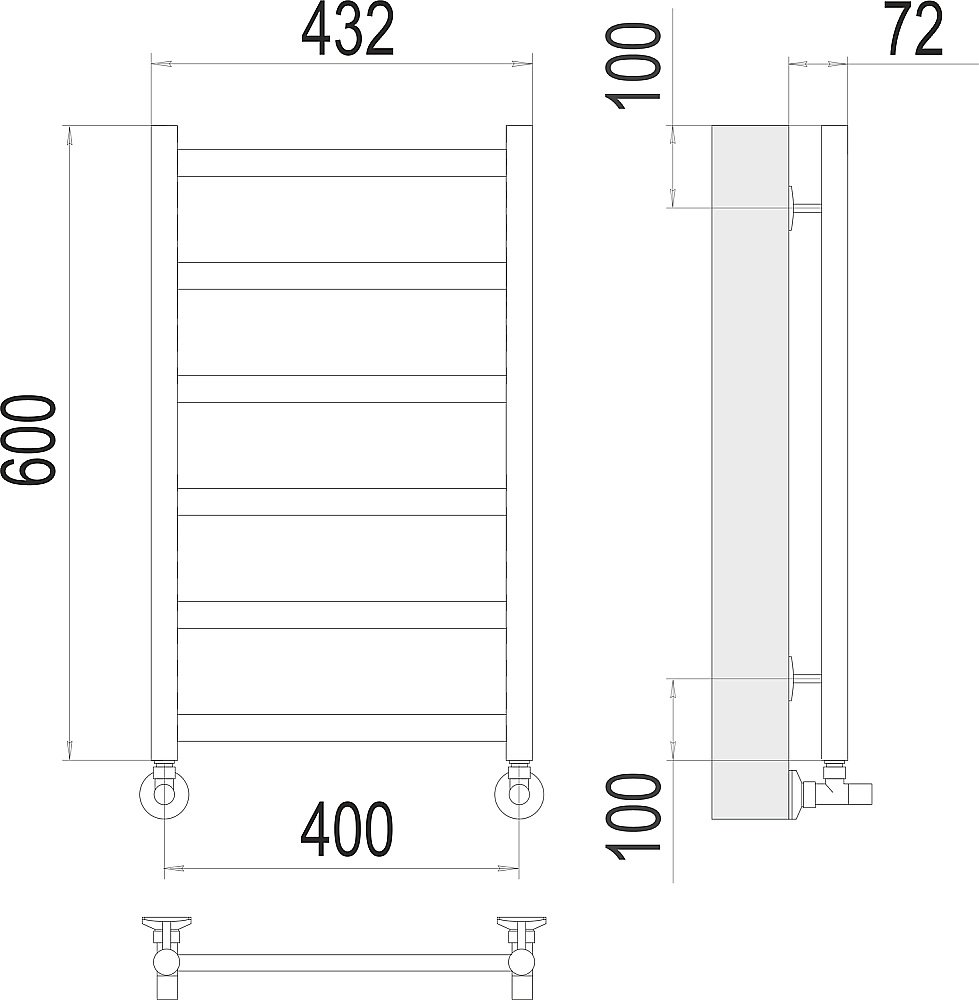 Полотенцесушитель водяной Terminus Аврора П6 400х600 купить в интернет-магазине сантехники Sanbest