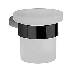 Стакан настенный Cisal SYSTEM SY09050040 матовое стекло/черный матовый купить в интернет-магазине сантехники Sanbest