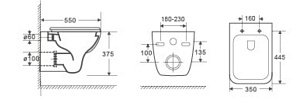 Унитаз с инсталляцией WeltWasser MARBERG 410 + KEHLBACH 004 GL-WT + MAR 410 SE GL-WT купить в интернет-магазине Sanbest