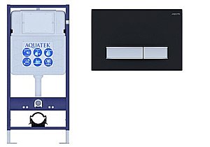 Инсталляция для унитаза Aquatek Standart INS-0000012 с кнопкой KDI-0000031 черная матовая/никель купить в интернет-магазине сантехники Sanbest