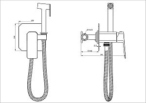 Смеситель с гигиеническим душем встраиваемый WONZON & WOGHAND DIAMOND, Хром (WW-88829011-CR) купить в интернет-магазине сантехники Sanbest