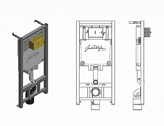 Унитаз подвесной Jacob Delafon STRUKTURA E21741RU-00 безободковый, с крышкой микролифт, с инсталляцией и кнопкой хром купить в интернет-магазине Sanbest