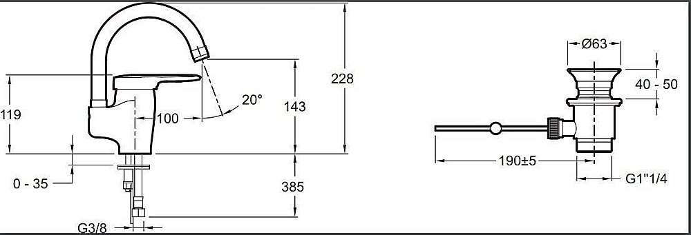 Cмеситель для раковины Jacob Delafon KANDEL E661RU-CP купить в интернет-магазине сантехники Sanbest