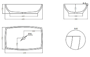 Раковина накладная Salini GLORIA 04 S-Sense 1102104G 60 белая купить в интернет-магазине Sanbest