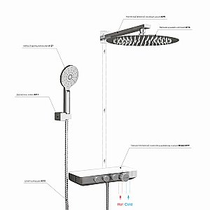Душевая система WasserKRAFT Mindel A8599.090.116.010.127.011 Thermo хром купить в интернет-магазине сантехники Sanbest