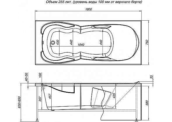 Акриловая ванна Aquanet Viola NEW 180x75 купить в интернет-магазине Sanbest