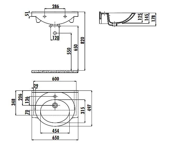 Раковина Creavit Etol 65 ET065-0000 белая купить в интернет-магазине Sanbest