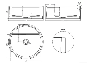 Раковина накладная Salini Armonia Top 02 130117G 45 из искусственного камня S-Sense, белая глянцевая купить в интернет-магазине Sanbest