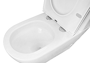 Унитаз напольный Azario Grado AZ-2141 UQ1 белый, безободковый, с бачком, с крышкой микролифт, слив торнадо купить в интернет-магазине Sanbest