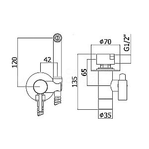 Гигиенический душ Webert Sax Evolution SE870303010 золото купить в интернет-магазине сантехники Sanbest