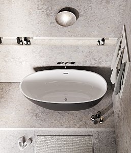 Ванна акриловая Grossman Fly GR-1104MB 170x75 белая, черная матовая купить в интернет-магазине Sanbest