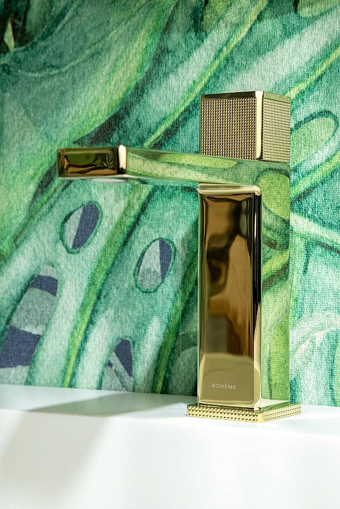 Смеситель для раковины Boheme QUAD 159-G золото купить в интернет-магазине сантехники Sanbest