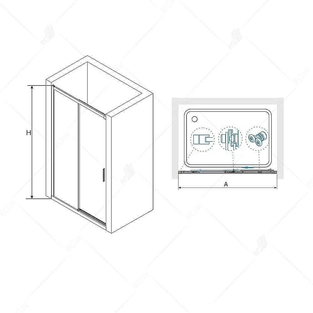 Душевая дверь RGW Leipzig LE-12B 180 купить в интернет-магазине Sanbest