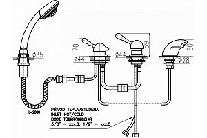 Смеситель на борт ванны Rav-Slezak Labe L470.5PSM бронза купить в интернет-магазине сантехники Sanbest