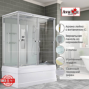 Душевая кабина AvaCan V5015 стандартная, арома-лейка, прозрачная/профиль хром купить в интернет-магазине Sanbest
