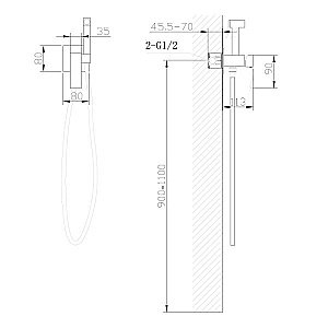 Гигиенический душ со смесителем ABBER Wasserfall AF8625B черный матовый купить в интернет-магазине сантехники Sanbest