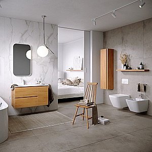 Тумба с раковиной Aqwella Accent 90 дуб золотой для ванной в интернет-магазине Sanbest