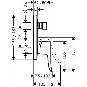 Смеситель для душа Hansgrohe Metris 31451000 купить в интернет-магазине сантехники Sanbest