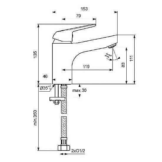 Смеситель для раковины Vidima Fine Grande BA385AA купить в интернет-магазине сантехники Sanbest