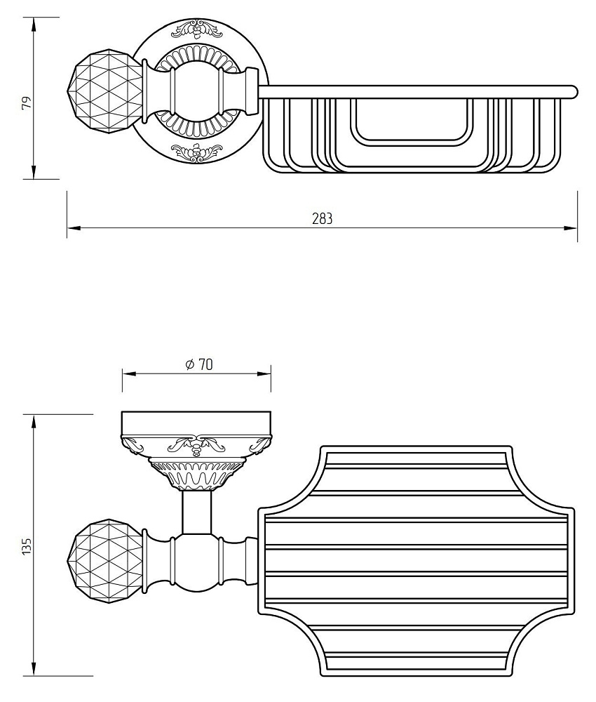 Мыльница Migliore Cristalia ML.CRS-60.225.BR бронза/Swarovski купить в интернет-магазине сантехники Sanbest