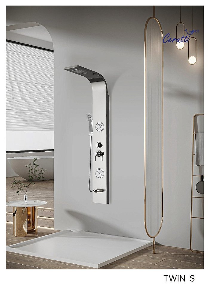 Душевая панель CeruttiSpa TWIN S CT9987 Серебристая купить в интернет-магазине сантехники Sanbest