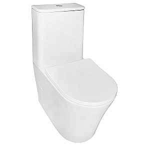 Унитаз напольный Azario Anteo Round AZ-1219A белый, безободковый, с бачком, с крышкой микролифт купить в интернет-магазине Sanbest