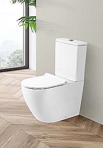 Унитаз-компакт BelBagno SFERA-R BB2141CPR-BB2141T безободковый, с бачком купить в интернет-магазине Sanbest