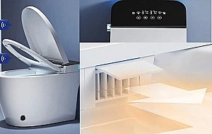 Унитаз приставной CeruttiSpa Ezio Smart 11168 белый с черным, безободковый, с крышкой микролифт, слив-торнадо купить в интернет-магазине Sanbest