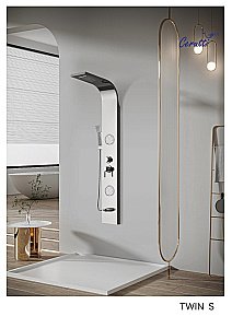Душевая панель CeruttiSpa TWIN S CT9987 Серебристая купить в интернет-магазине сантехники Sanbest