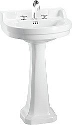 Раковина на пьедестале Burlington Edwardian 56 B6 3TH-P1 белая купить в интернет-магазине Sanbest